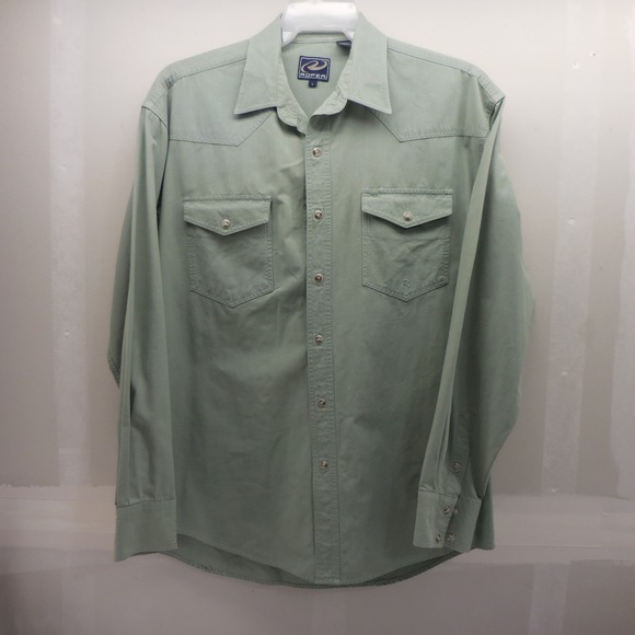 Roper Other - Roper Mens Sage Green Twill Pearl Snap Western Shirt Long Sleeve Large